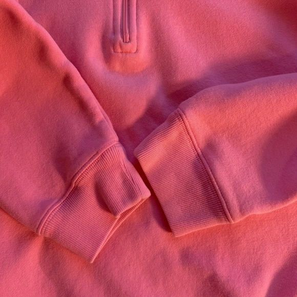 Izod Women's Light Pink Quarter-Zip Sweatshirt Size L Cozy Athleisure Casual - Picture 10 of 14